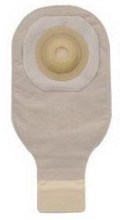 PREMIER ONE-PIECE CONVEX SKIN BARRIER 12" DRAINABLE POUCH CLAMP CLOSURE BEIGE PRE-CUT 7/8" WITH TAPERED BORDER BX/5