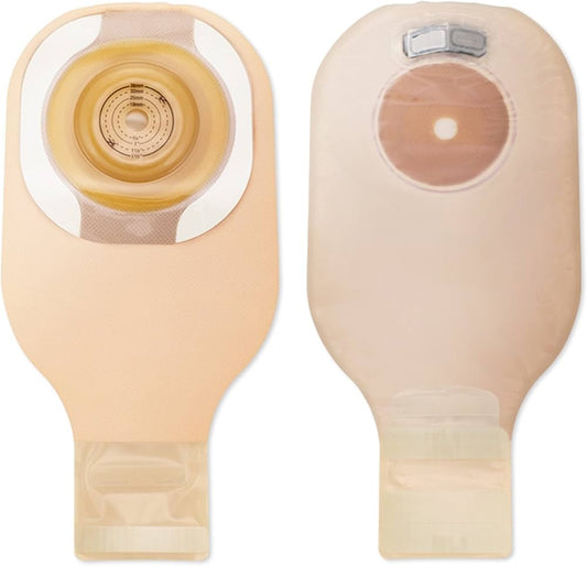 PREMIER ONE-PIECE CONVEX SKIN BARRIER LOCK N ROLL CLOSURE 12" BEIGE DRAINABLE POUCH CUT-TO-FIT 1" WITH TAPE BORDER BX/5