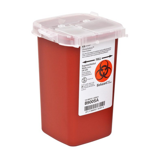 Monoject™ Phlebotomy Sharps Container, 1 Quart, Red (Case 100 pcs)