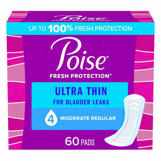 Poise Ultra Thin Regular Length Incontinence & Postpartum Pads Maximum Absorbency