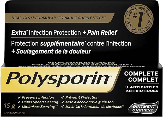 Polysporin Complete Extra Infection Protection + Pain Relief Ointment - 15g