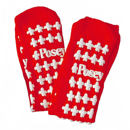 Posey Fall Prevention Socks, Red, Standard (Per Pair)