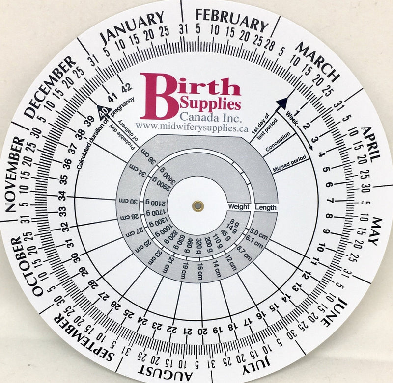 Pregnancy Gestation Wheel ~ 5" BSC