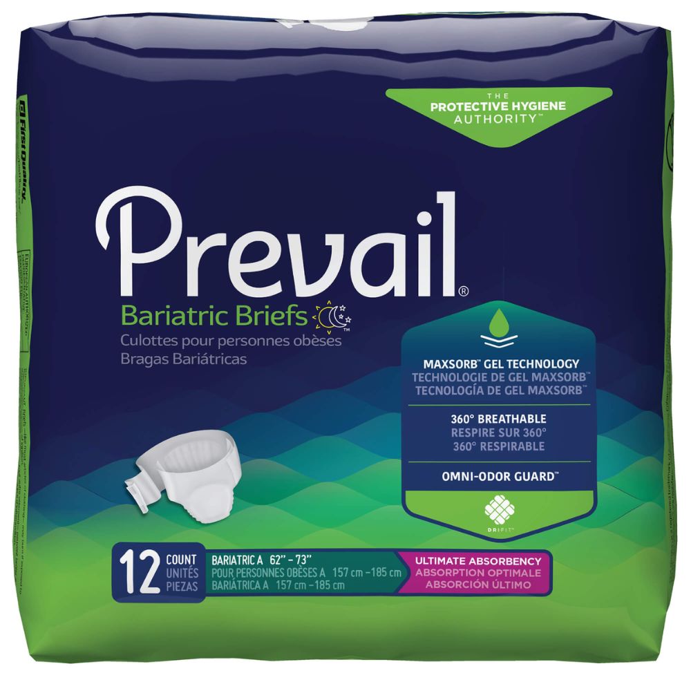 Prevail® Bariatric Brief, "C" (Waist/Hip Up to 110") (Bag 8 pcs)