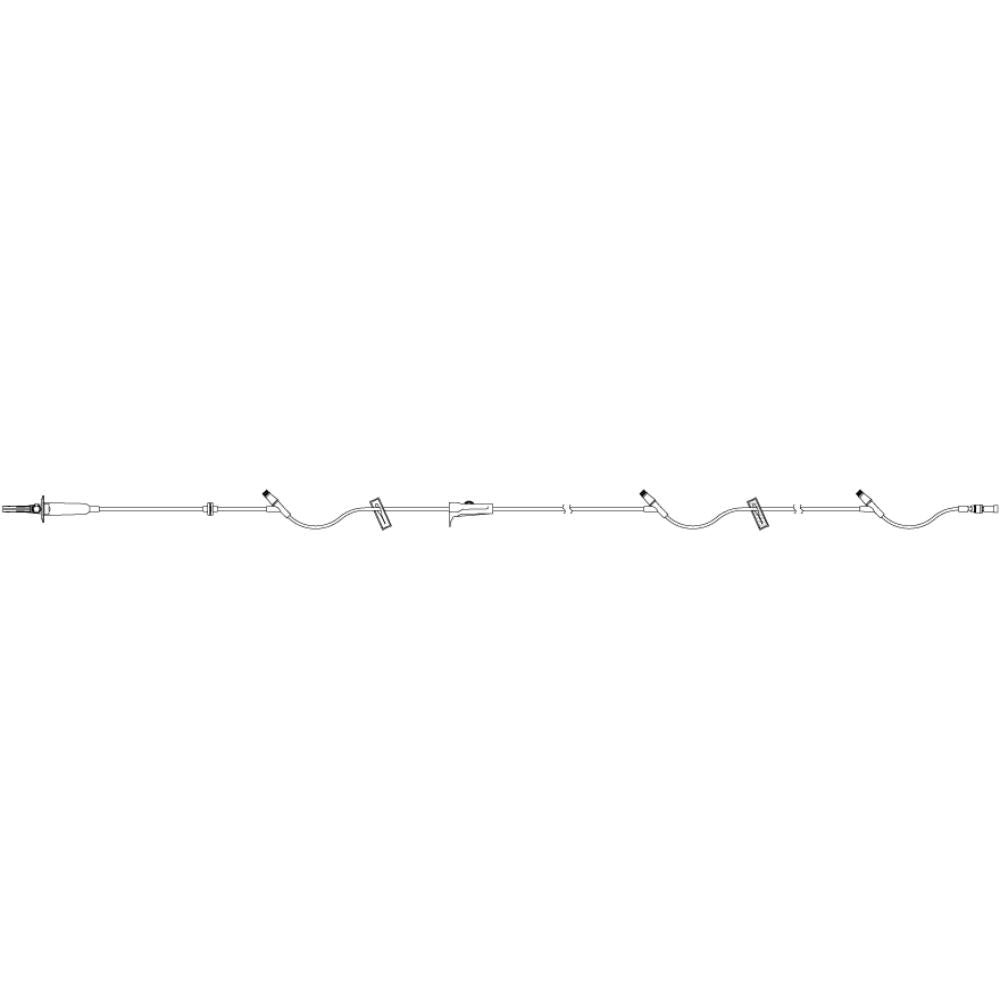ICU Medical® Primary Set, Macrobore, 3 Clave™ Y-Sites, Backcheck Valve, 100"