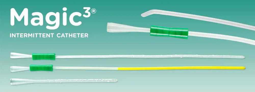 Magic3 Hydrophillic Male Intermittent Catheter Coude Tip With Sure-Grip 14 Fr 16" - Box Of 30