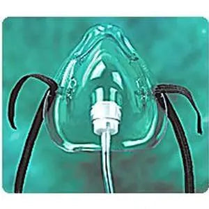 Cs/50 Sure-Flow Oxygen Mask W/ 7' Tubing Medium Concentration Adult Elongated