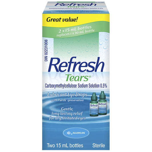 Refresh Tears Lubricant Eye Drops - 2x15ml