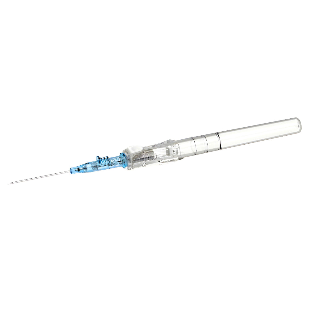 Retractable catheter with button
