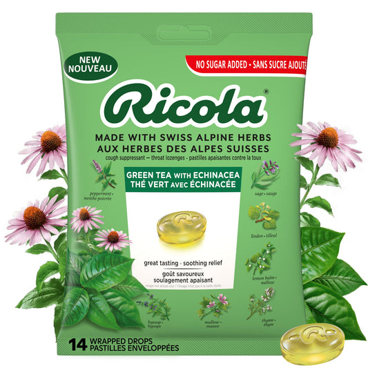 Ricola Green Tea With Echinacea Throat Lozenges (Bag 14)