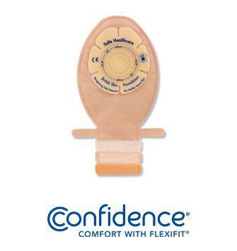 Confidence Comfort Pediatric Transparent 1 Piece Drainiable Pouch W/ Flexifit, Cut To Fit 8-40mm - Box Of 30