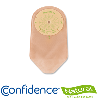 Confidence Natural With Aloe 1-Piece Urostomy Pouch, Pre-Cut 13mm - Box Of 10