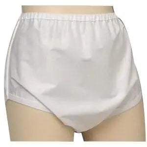 Sani-Pant Moisture-Proof Reusable Pull-On Cover-Ups White Sm (22-28") Unisex Plastic-Coated Nylon - Ea/1