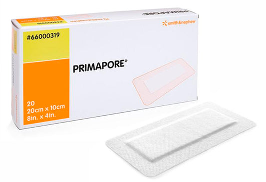 Primapore Low-Adherent Post-Op Island Dressing, Size 25cm X 10cm - Box Of 20
