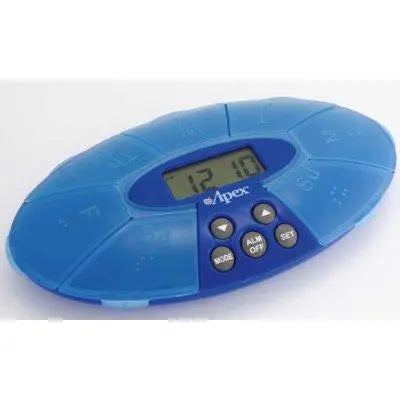 Weekly Pill Turtle Xl W/ Reminder Clock Pill Organizer - Ea/1