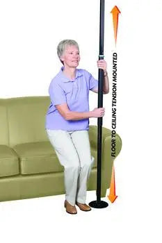 Stander's Security Pole, Fits Ceiling 7ft-9ft, Weight Cap 300lbs, Black (Non-Returnable) - Ea/1
