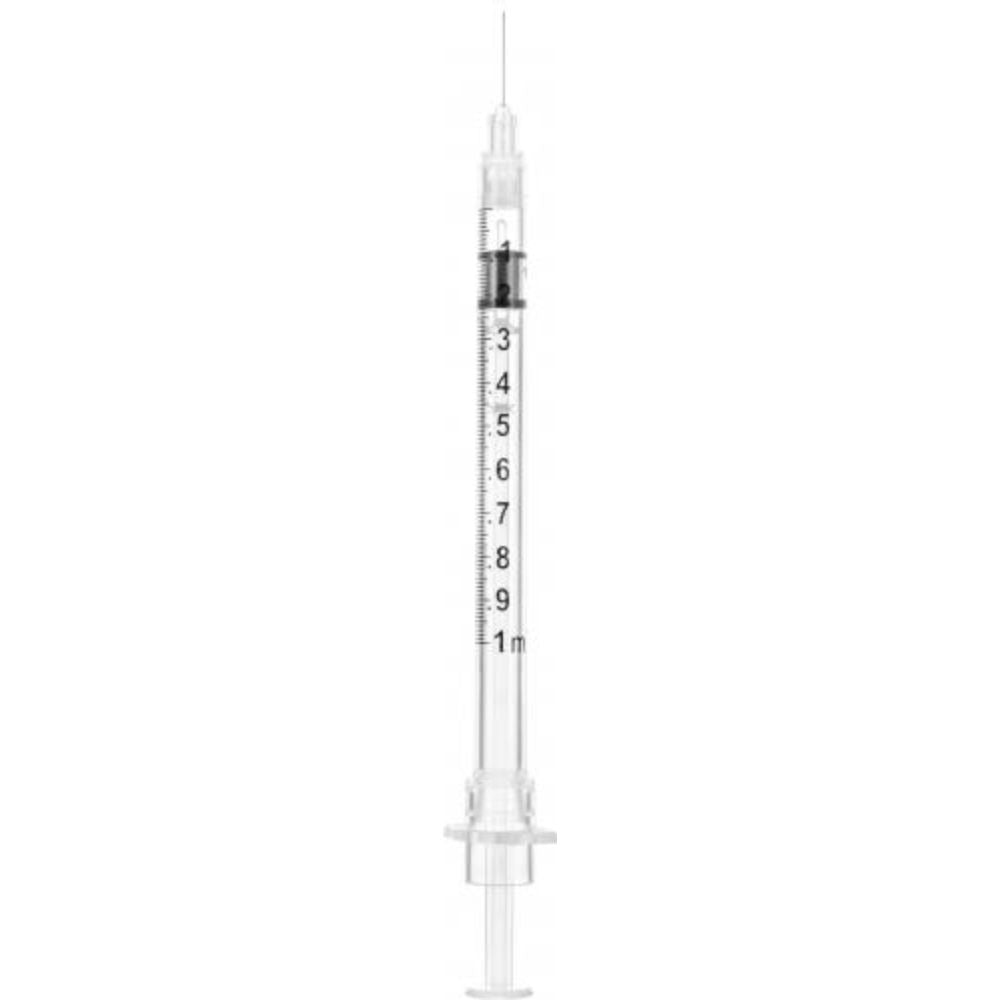 Sol-Care™ Safety Tuberculin Syringe w/Needle, 1mL, 30G x 1/2" (Box 100 pcs)