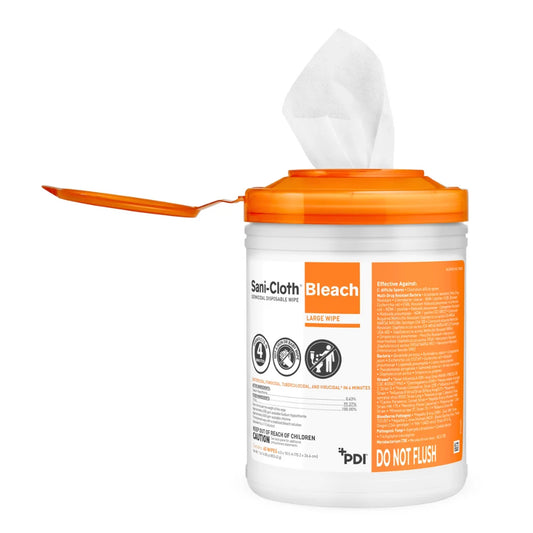 Sani-Cloth Bleach Germicidal Disposable Wipe 6" x 10.5" 75 wipes