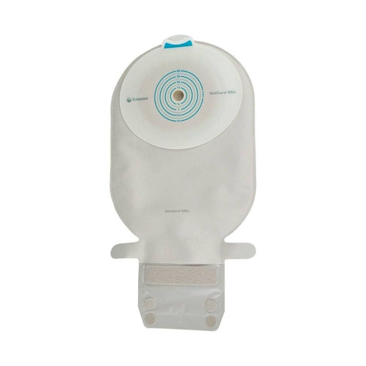SenSura® Mio One-Piece Drainable Pouch with Easiclose WIDE-Outlet, Opaque with inspection window 11" (28cm), Convex Deep, Stoma Opening 1" (25mm) - BX/10