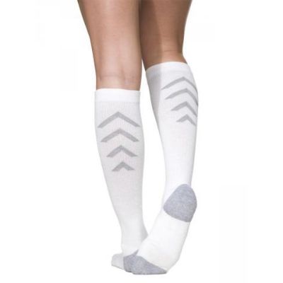 Sigvaris Athletic Recovery Socks, 15-20mmHg, L, White (Per Pair)