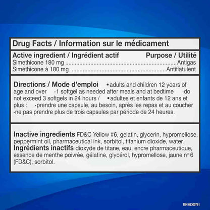 Simethicone 180 mg softgels