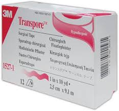 Transpore Plastic Tape 1 in.x10yd