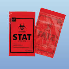 Specimen Bags, 6" x 9" STAT Red - 100/Box
