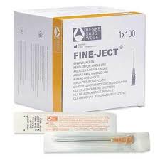 Needle Only, Fine-Ject 25G x 2", Plastic Hub, Orange - 100/Box