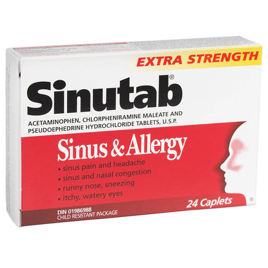 Sinutab Sinus & Allergy Extra Strength Caplets - 24's