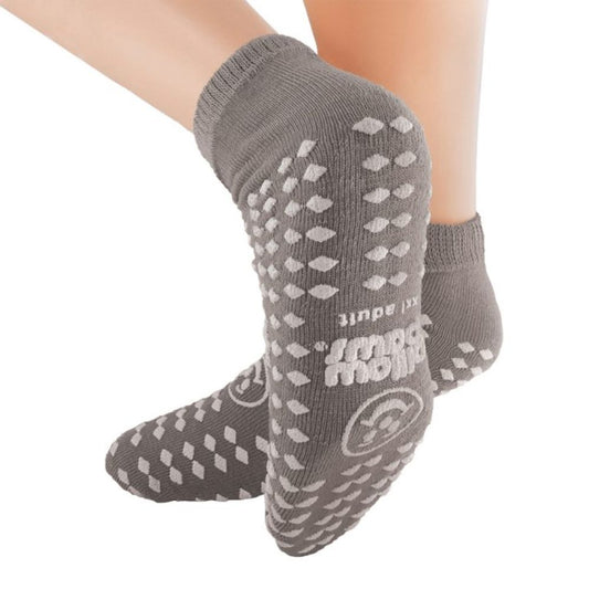 Pillowpaws® Slipper Socks, 360° Imprints, XXL Adult - Gray (Case 48 pairs)
