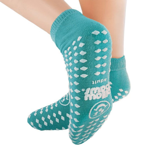 Pillowpaws® Slipper Socks, 360° Imprints, Adult - Teal (Case 48 pair)