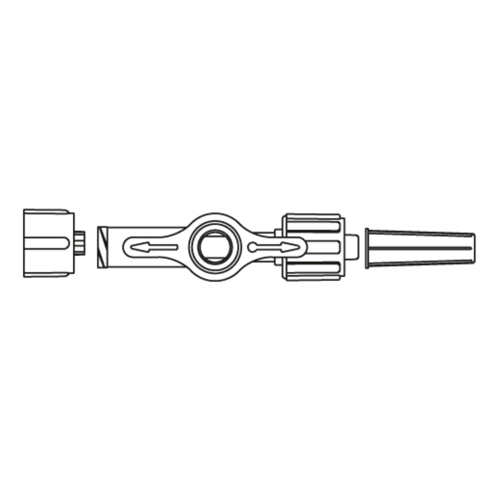 ICU Medical® Small Bore Stopcock, 1-Way, Swivel Male Luer Lock