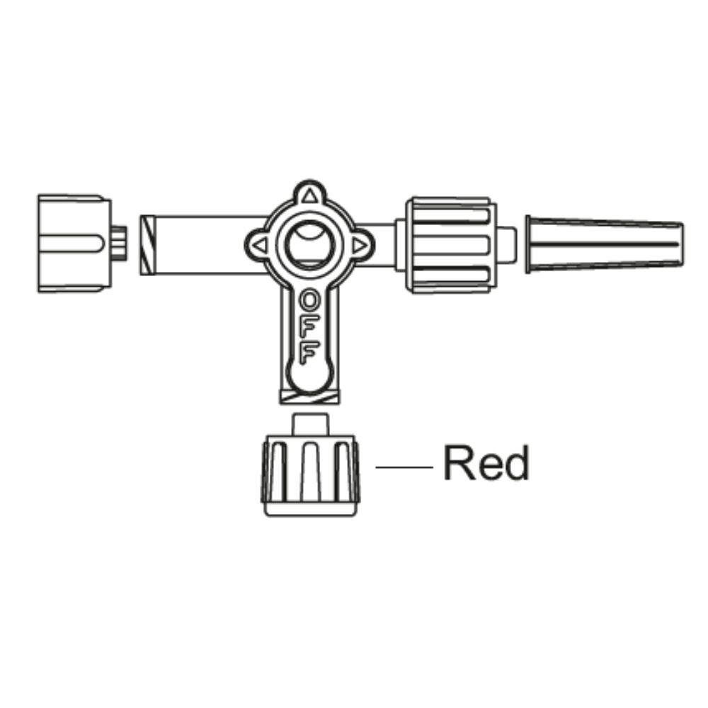 ICU Medical® Small Bore Stopcock, 4-Way, Swivel Male Luer Lock
