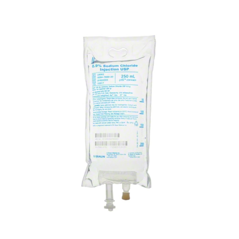 BBraun™ EXCEL® IV Container, Sodium Chloride Injection USP, 0.9%, 250 ...