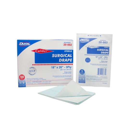 Dukal® Surgical Drapes, Sterile, 18" x 26" (Box 50 pcs)