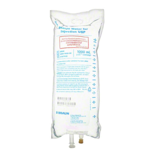 BBraun™ EXCEL® IV Container, Sterile Water for Injection USP, 1000mL (Case 12 pcs)