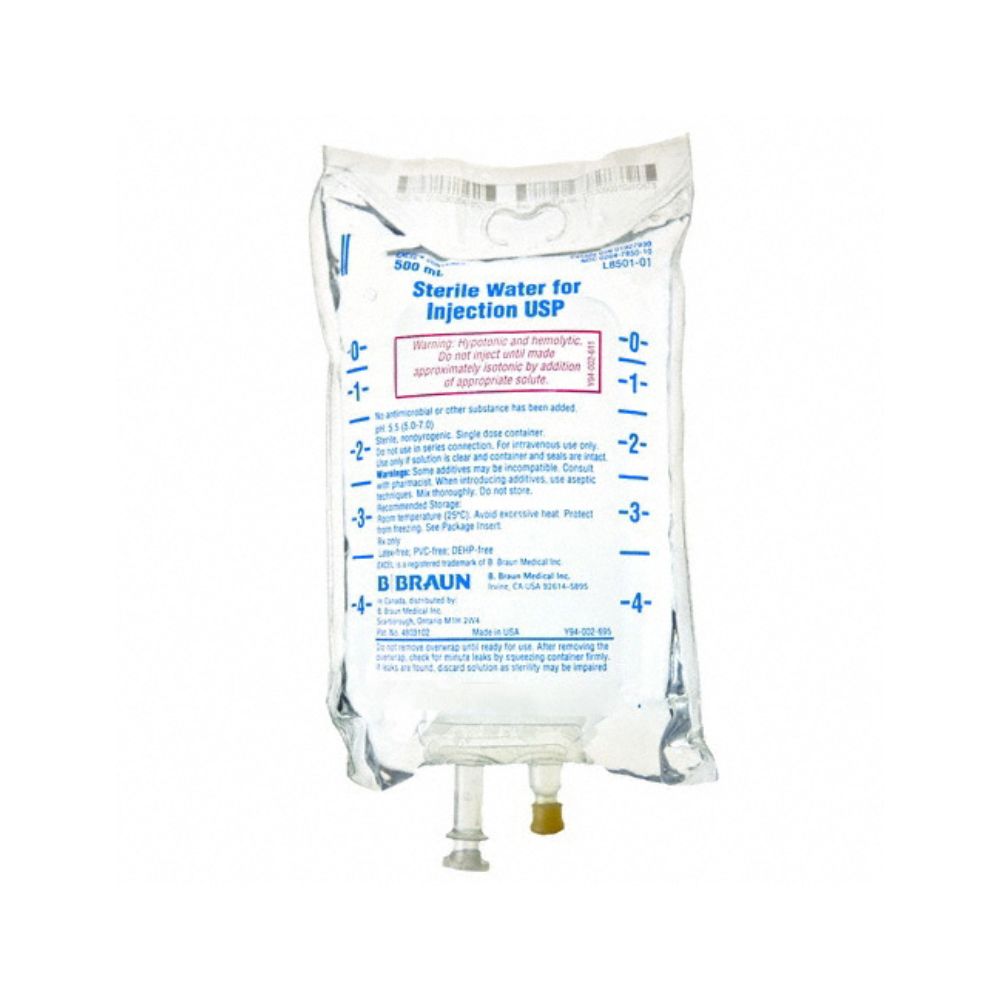 BBraun™ EXCEL® IV Container, Sterile Water for Injection USP, 500mL (Case 24 pcs)