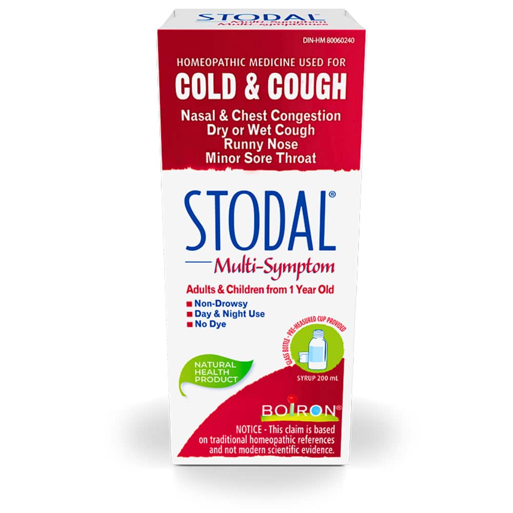 Stodal Multi-Symptom for Nasal & Chest Congestion Runny Nose Dry or Wet Cough and Minor Sore Throat