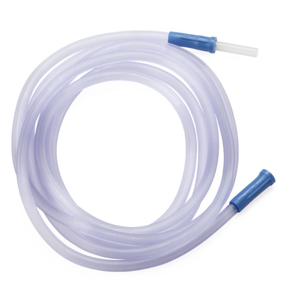 Medline® Suction Tubing w/Straight Ribbed Connectors, 1/4" x 6' (Case 50 pcs)