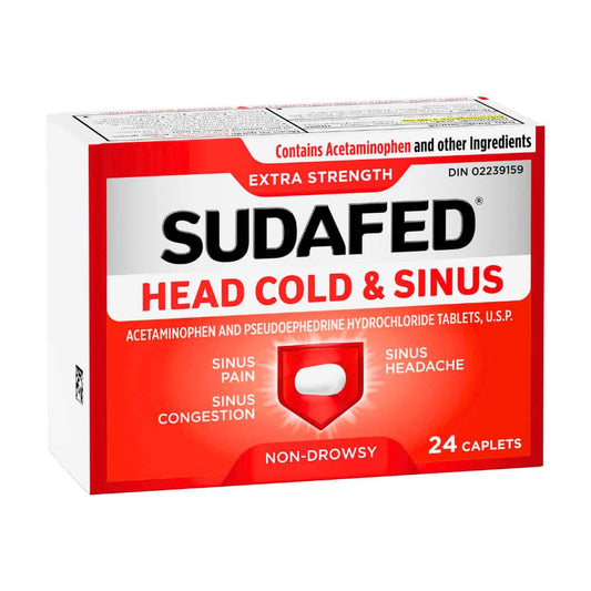 Sudafed Head Cold Sinus Extra Strength Caplets 