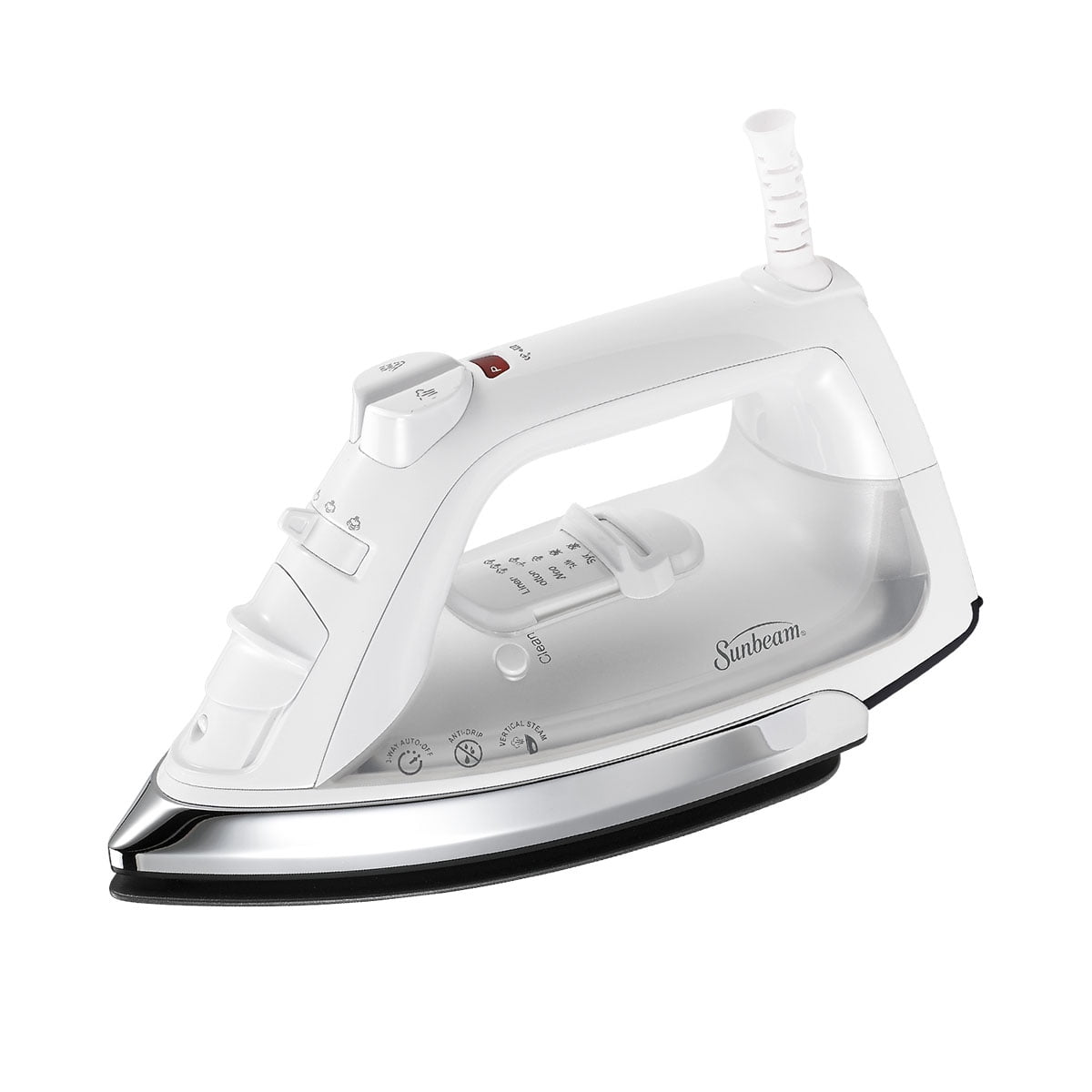 Sunbeam GCSBC Classic 1200 Watt Mid-size Anti-Drip Non-Stick Soleplate Iron Steam/Vertical Shot feature 8' 360-degree Swivel Cord GCSBCL-317-000 Auto Shut Off