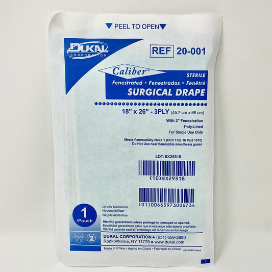 Surgical Drape 18" x 26"- Fenestrated (Pack 50 pcs)