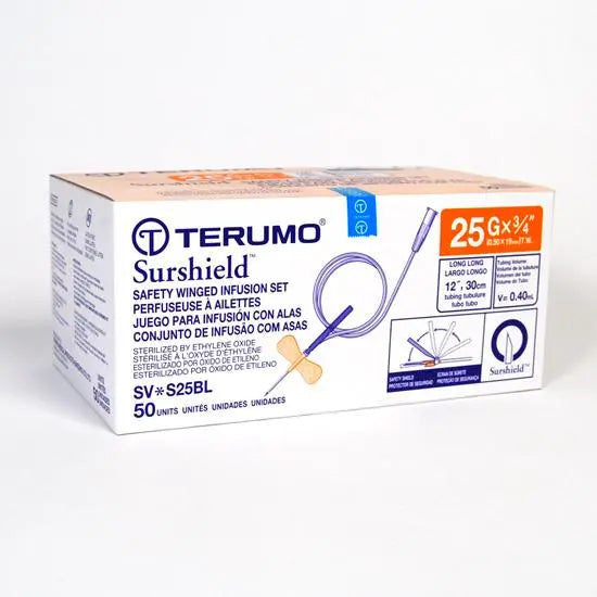 Winged Infusion Set, Size 25g X 3/4in 12 In Tubing, Thin Wall - Box Of 50