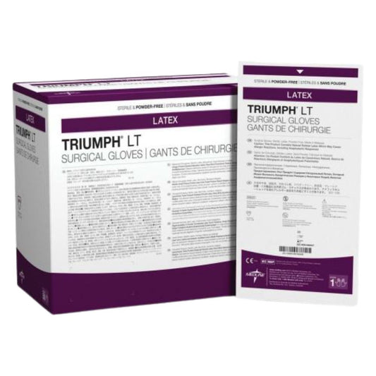 Triumph® LT Latex Surgical Gloves (50 pairs per box), Size 8.0