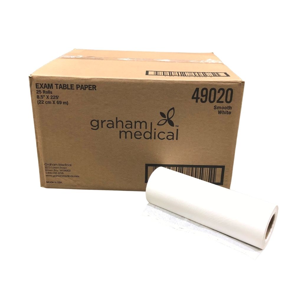 Graham Medical® Chiropractic Headrest Rolls, Economy, Smooth, 8.5" x 225'