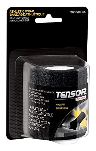 Tensor Sport Athletic Wrap Self-Adhering - Black - 3 inch