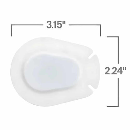 They measure 2.24 inches x 3.15 inches (57 mm x 80 mm).