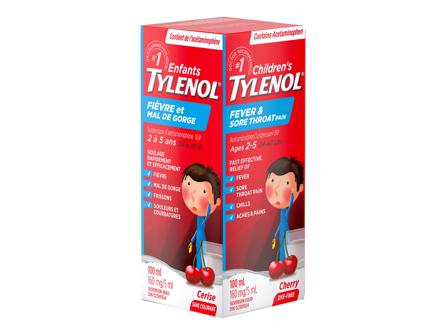 Tylenol* Children's Fever & Sore Throat Pain Suspension Liquid - 100ml