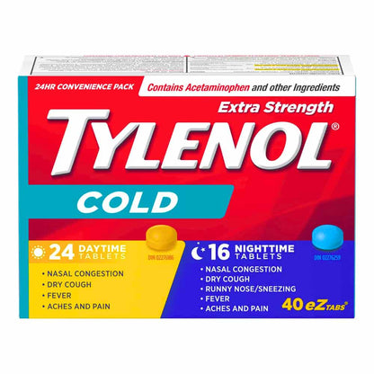 Tylenol Cold Daytime & Nighttime Eztabs Extra Strength 40