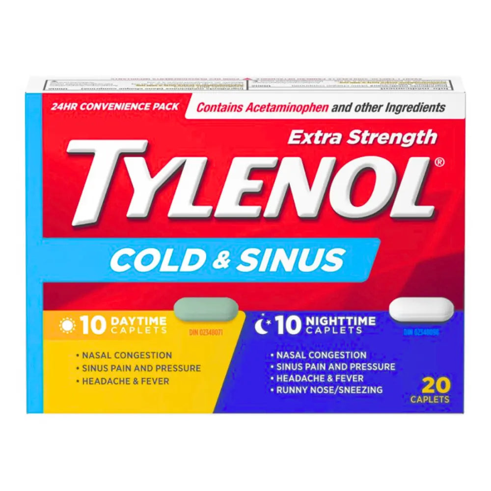 Tylenol Cold Sinus Daytime Nighttime Convenience Pack (Box 20 Caplets)